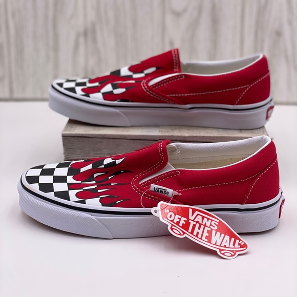 vans slip on racing red